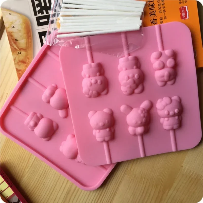 Sanrio Hello Kitty 3D Cute Silicone Molds DIY Cake Decorating Tools Chocolate Mold Accessories Kitchen Ice Cubes Baking Mould