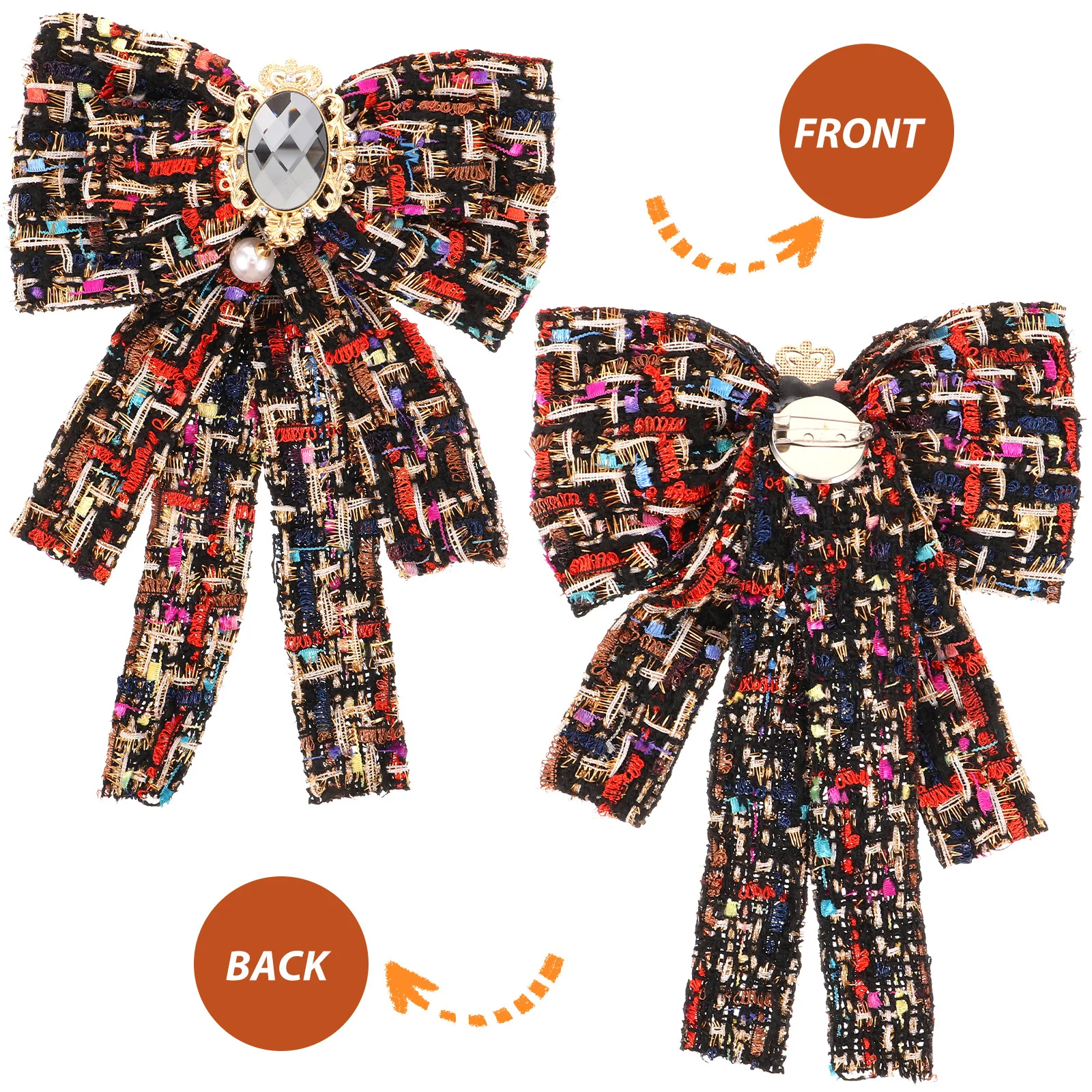 رائعة Bowknot طوق التعادل النساء الملابس بروش دبوس الجمالية الأنيقة الكلاسيكية الزي التبعي طوق التعادل للنساء #5