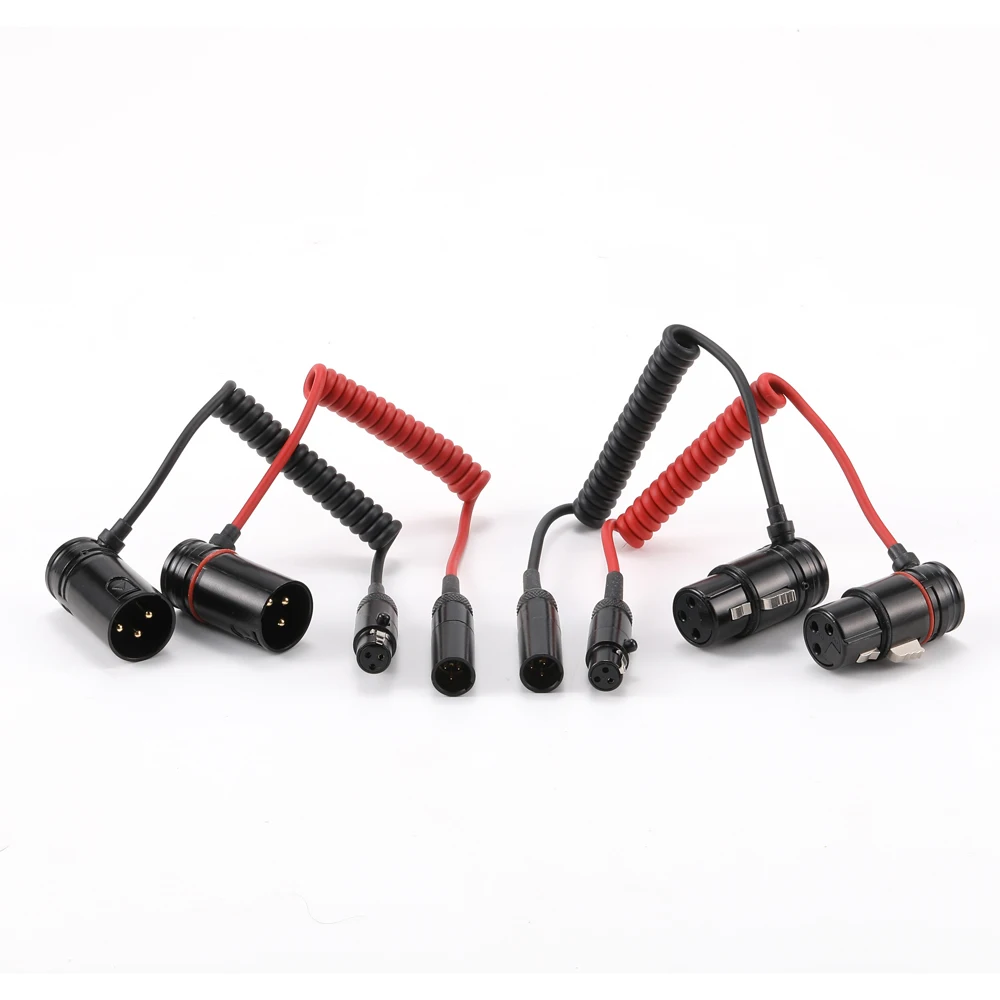 AVSSZ Low Profile XLR to Mini XLR Spring Cable 3 Pin, for Microphone Camera Wireless Micro-type Mics Specific Audio Line