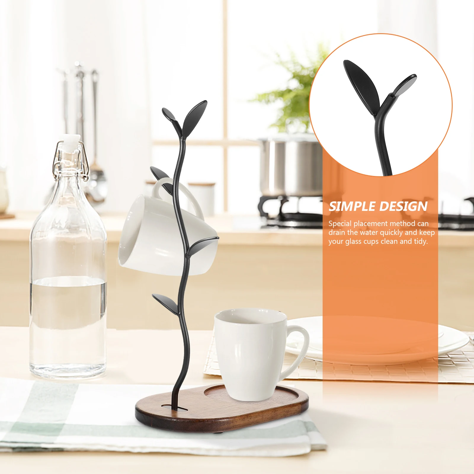 

Sturdy Cup Drain Coffee Mug Tree Decorative Drying Home Coffee Cup Holder Creative Mug Water Kettle Rack Lightweight