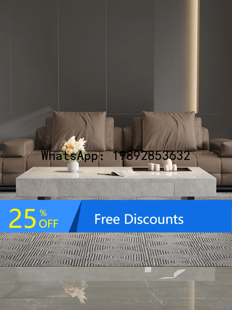 YFY Floating Coffee Table Living Room Home Use Rock Board Rectangular 2025 New Small Apartment Minimalist Italian Minimalist