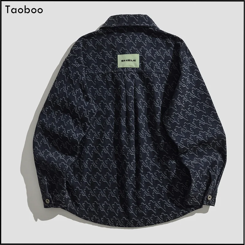 TaobooSpring & Fall-Chemises de style punk High Street pour hommes, col rabattu vintage, manches longues, streetwear décontracté, vêtements pour hommes, 2024