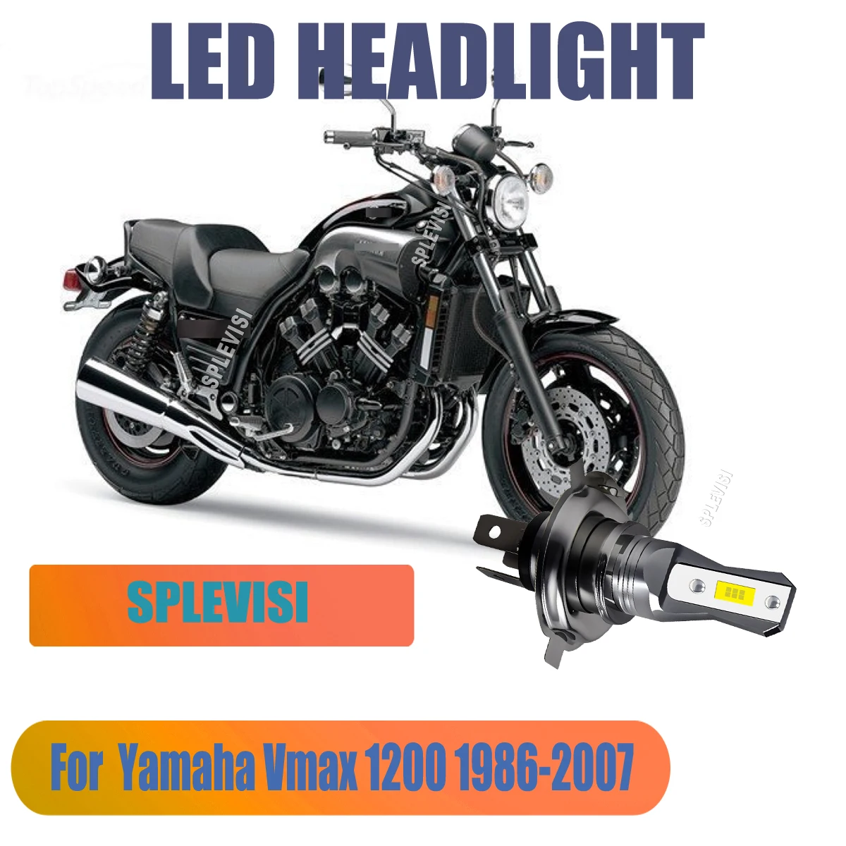 H4 9003 LED Headlight Conversion Kit Dual Beam Design 6000K Cool White For Yamaha Vmax 1200 1986 1987 1988 1989 1990 1991-2007