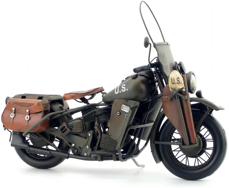 

New To Special Price Casting Metal American Military Creative Retro Hand-made Motorcycle Model Furniture Display Collection