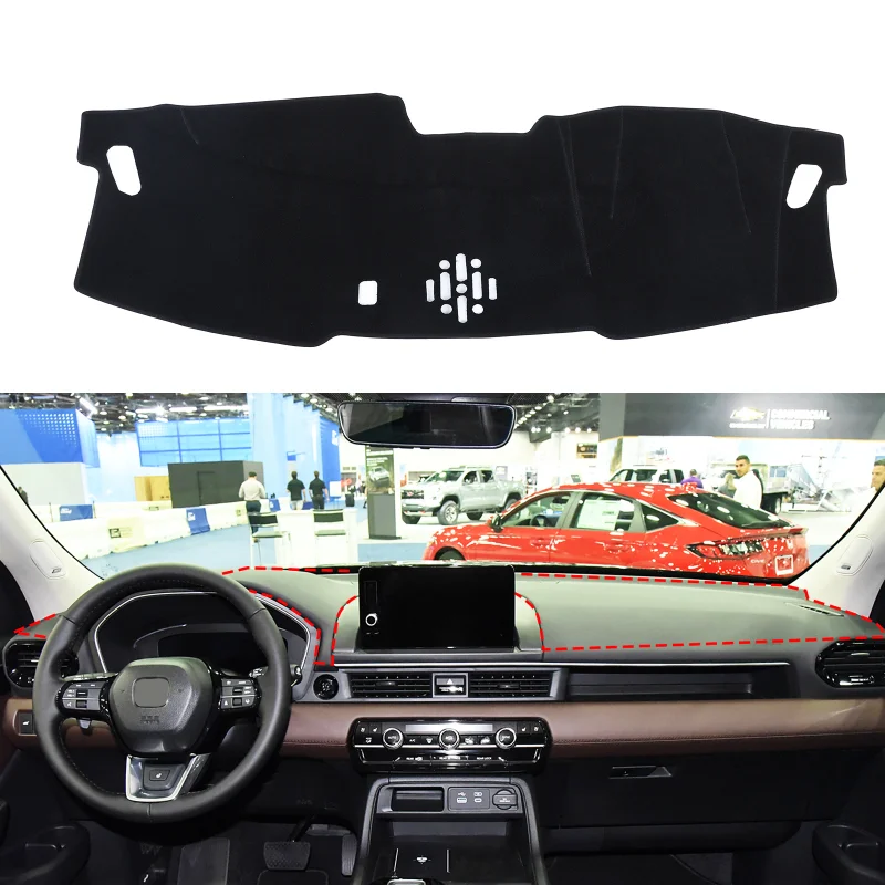 Armaturenbrett-Abdeckmatte für 2023 2024 2025 2026 Honda Pilot Zubehör Armaturenbrett-Abdeckung Upgrade Samt-Dashmat UV-Strahlen-Schutz