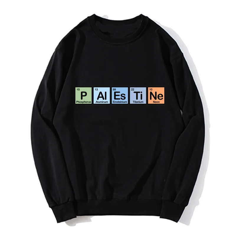 Trendy Palestine Made Of Elements Men Cotton Hoodie Pullover Sweatshirts Gaza Palestinian Fashion Unisex Sweater