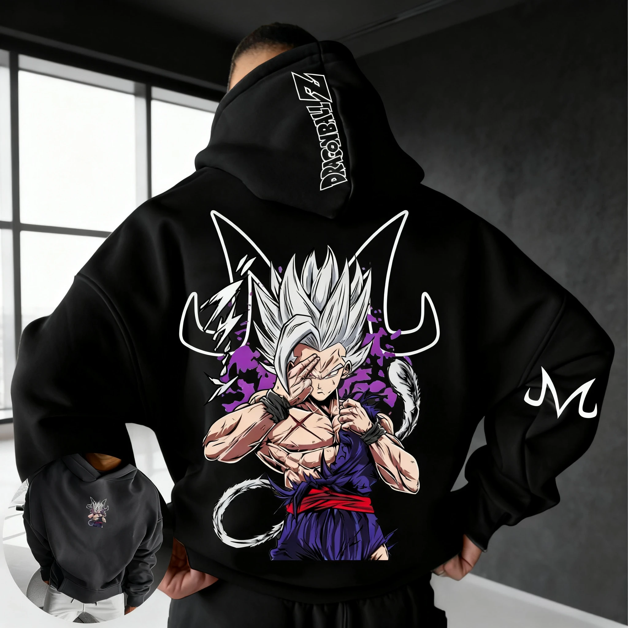 

Dragon Ball Goku Trendy Saiyan Hooded Sweatshirt Unisex Anime Printed Pullover Hoodie Street Casual Spring and Autumn Y2K Top