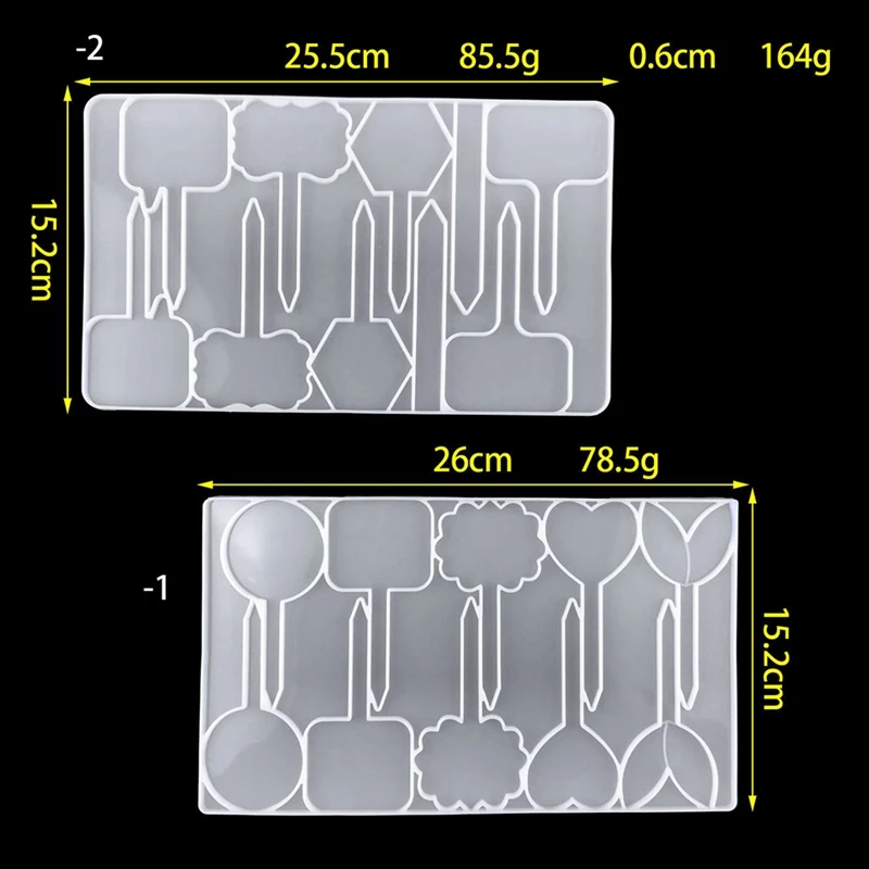 Plant Labels Resin Molds,2PCS Garden Tags Silicone Molds For Resin ,Epoxy Resin Molds Silicone For Nursery Garden Labels