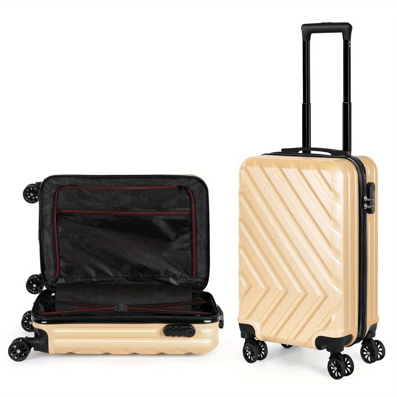 Approved 20 Inch Hardside Carry-On Luggage With Spinner Wheels, Hard Shell Luggage With Lock, Hard Case Small Travel Suitcase Trolley Suitcase Traveling Bags Suitcase Clothes Storage Cruise Essentials Travel Essentials Vacation Vacation Essentials