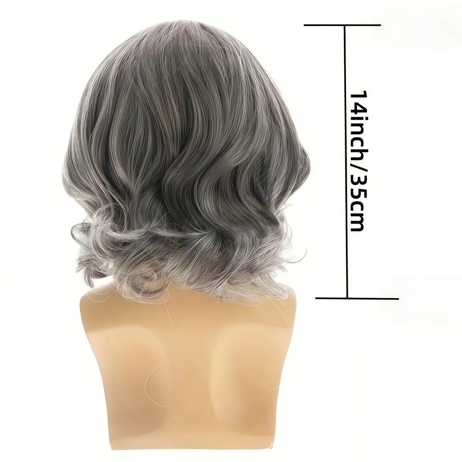 Elegant Sliverygrey Short Bob Wig Shoulder-Length, Heat Resistant Synthetic Wig with Side Bangs,Carnival,St. Patrick's Day image 2