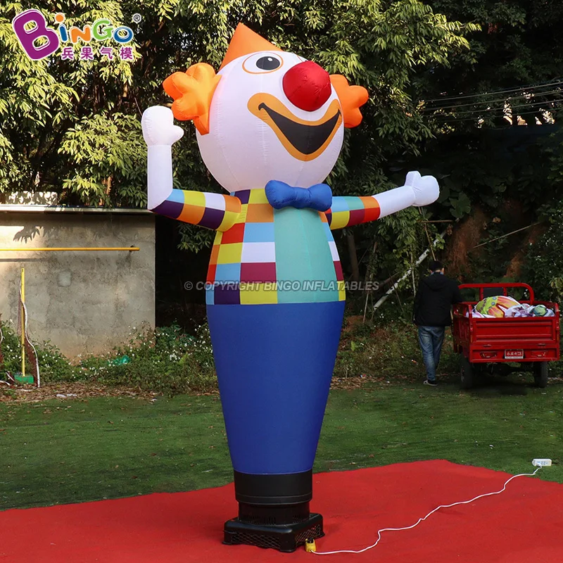 Gepersonaliseerde 2.7M Hoogte Opblaasbare Clown Lucht Danser Voor Reclame Decoratie 8.9ft Grappige Sky Dansers Buis Speelgoed Man-BG-D0161