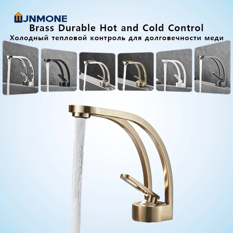 

Luxury Brushed Gold Bathroom Sink Faucet Wall Mounted Modern Crane Brass WC Basin Faucets Hot and Cold Mixer Washbasin Water Tap