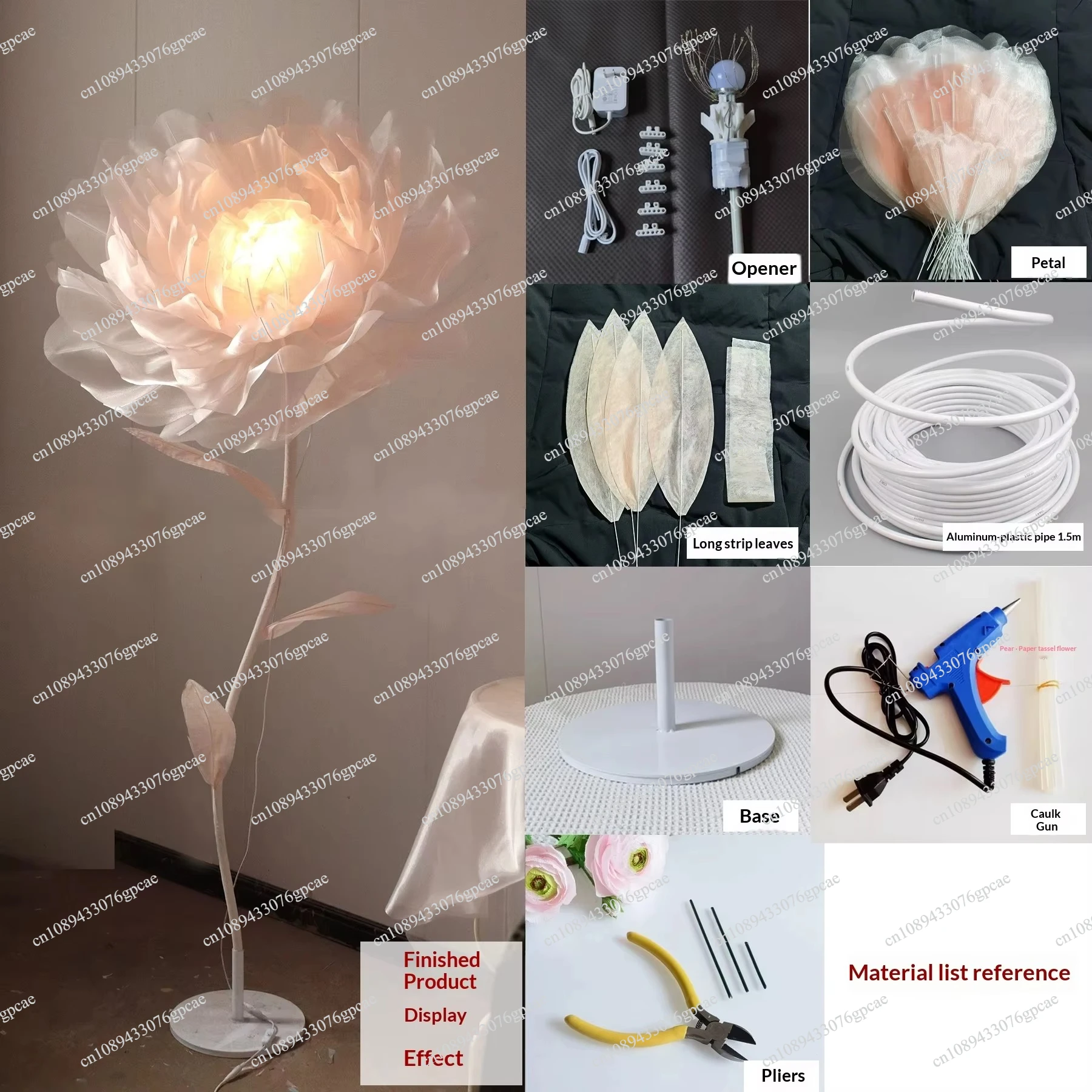 DIY Electric Flower Opener Set, Artificial Flower Automatic Flowering Motor Luminous Flowering Device Wedding Decoration