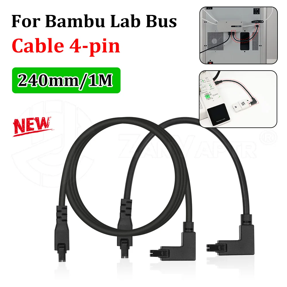 240MM 1000M 4Pin Bus Signal Cable Replacement Parts For Bambu Lab A1 P2S H2S All Models 3D Printer Internal Bus Line