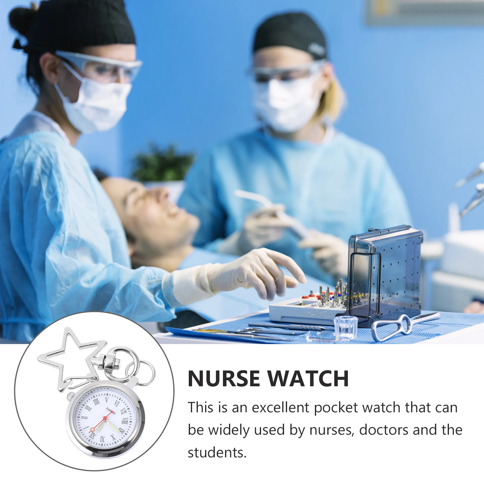 Pocket Portable Luminous Quartz Hanging Nurse Watch Belt Loop Portable Key Ring Luminous Pocket Watch Buckle