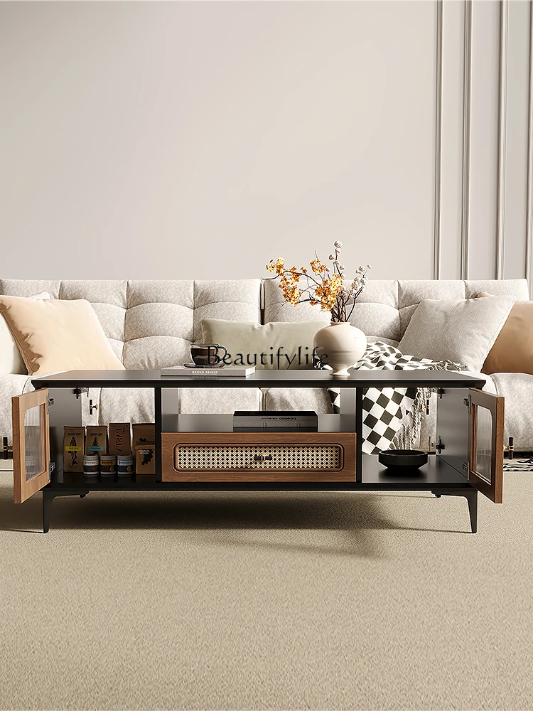 

Vintage Style Coffee Table for Living Room, Small Household Storage Cabinet