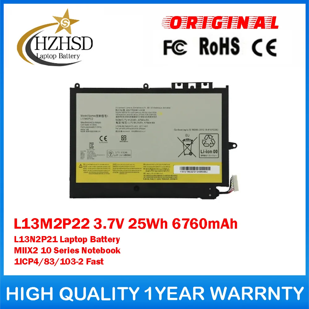 

L13M2P22 3.7V 25Wh 6760mAh L13N2P21 Genuine Original Laptop Battery For Lenovo MIIX2 10 Series Notebook 1ICP4/83/103-2 Fast