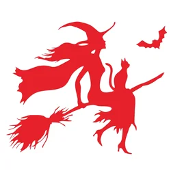 New Halloween Witch Car Sticker Waterproof Funny Decal Silhouette Accessory Silhouette Decoration PCV Sunscreen Painting.
