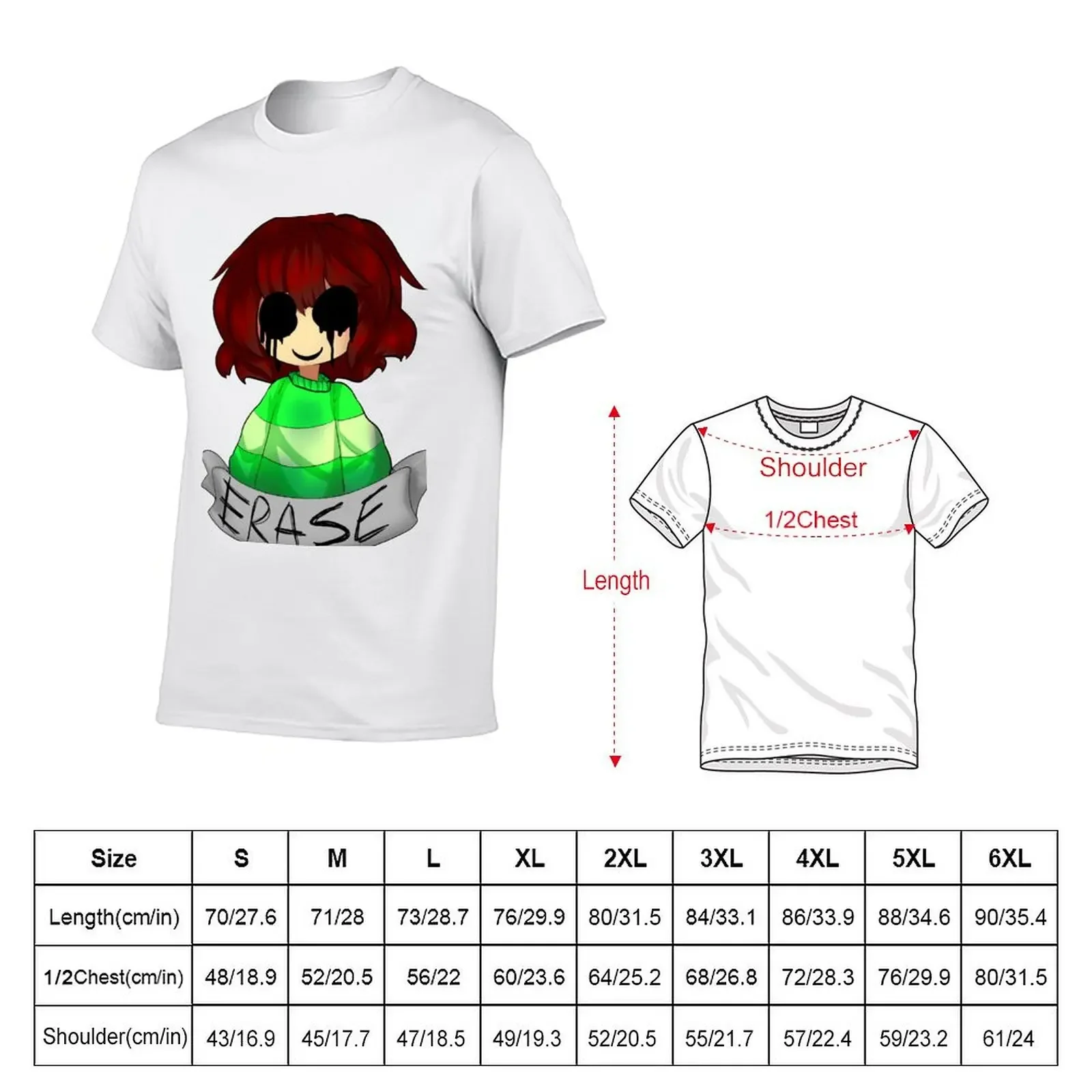 Undertale - Chara ERASE T-Shirt vintage clothes aesthetic clothes men clothing