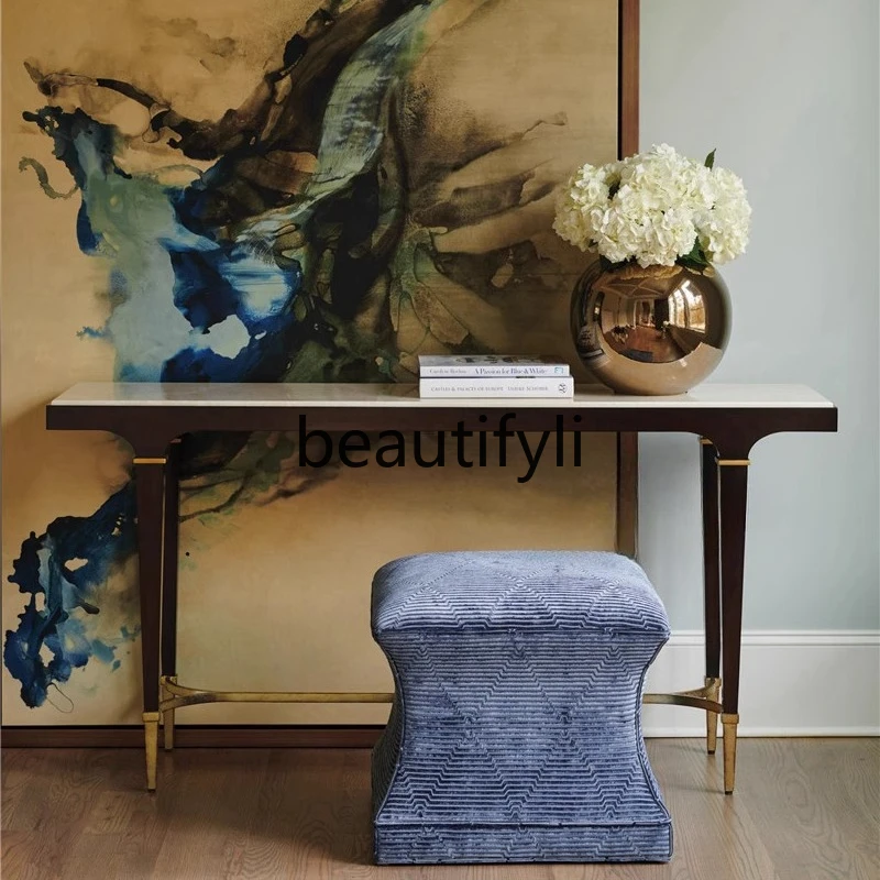 

American light luxury entrance table French simple entrance table marble