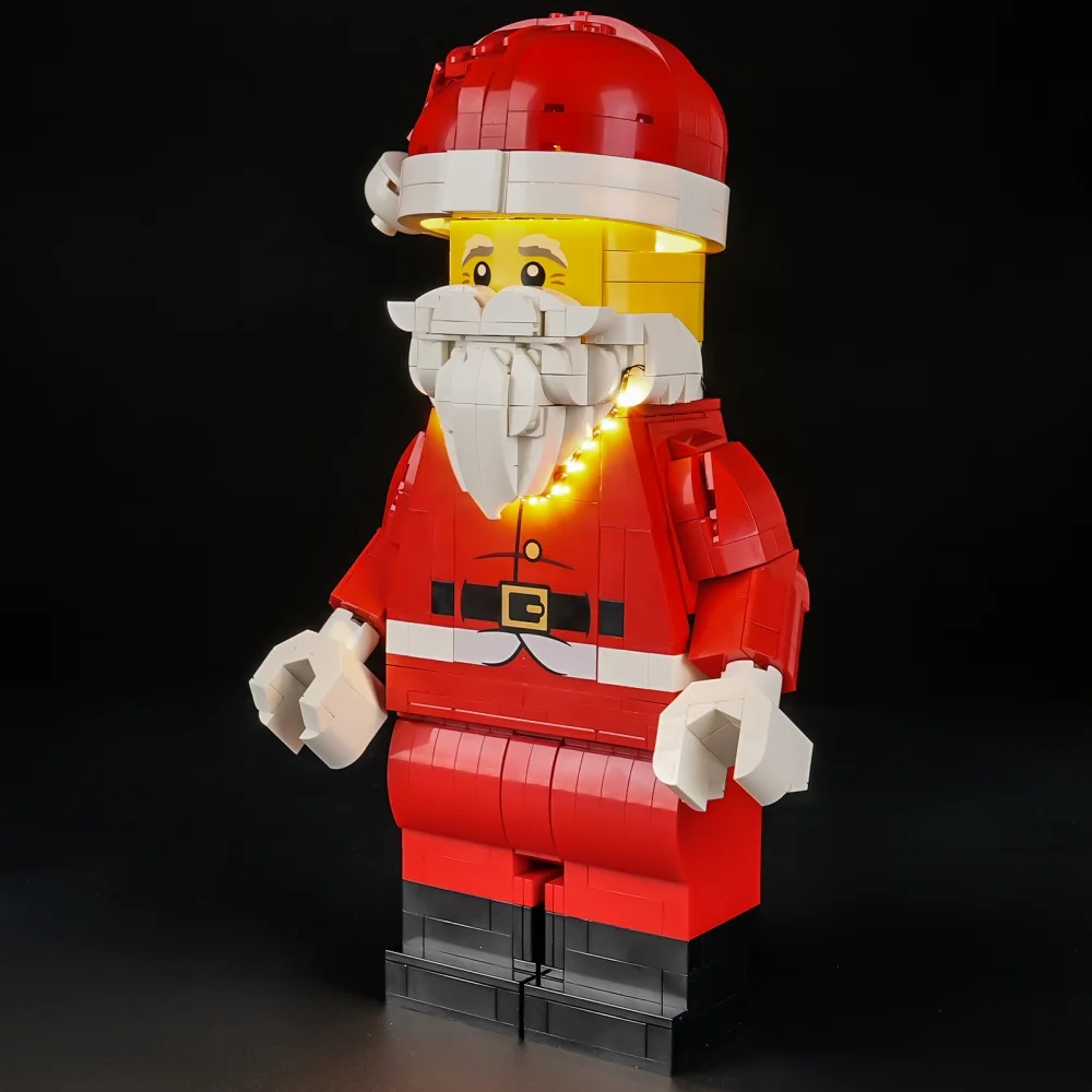 Conjunto de iluminação para LEGO Up-Scaled Santa Minifigure 40820 não inclui bloco de construção (apenas kit de luz LED)