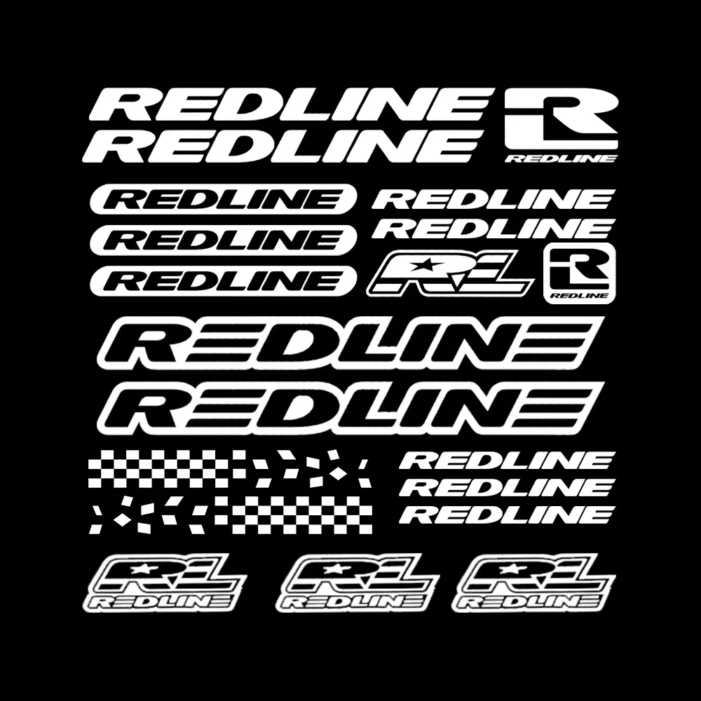 1 Conjunto de Adesivos Impermeáveis Estilo Redline Racing, Decalques de Vinil com Bandeira Xadrez Multicolorida para Decoração de Bicicleta, Moto, Car