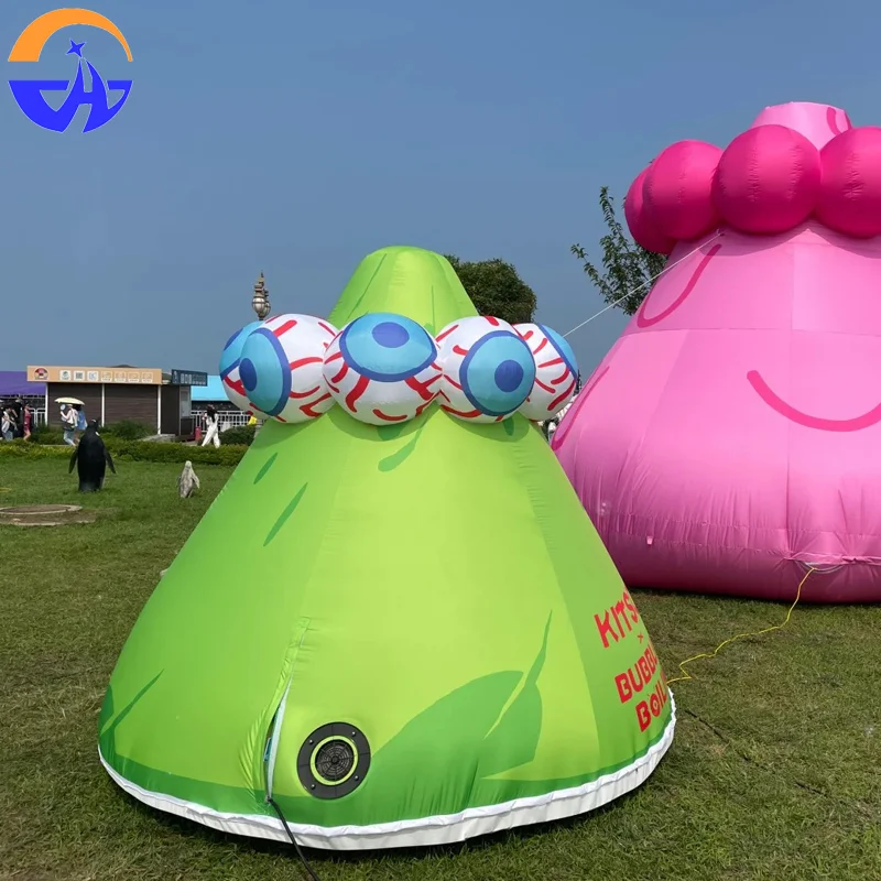 Modelo de aire creativo de volcán multiojos de dibujos animados inflables: accesorios decorativos para actividades al aire libre