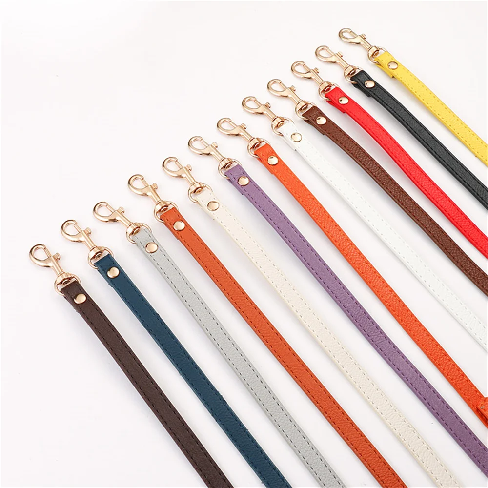 120cm Long Bag Strap Artificial PU Leather Handbags Handles Silver Golden Buckle Shoulder Bag Strap Replacement Bags Belt