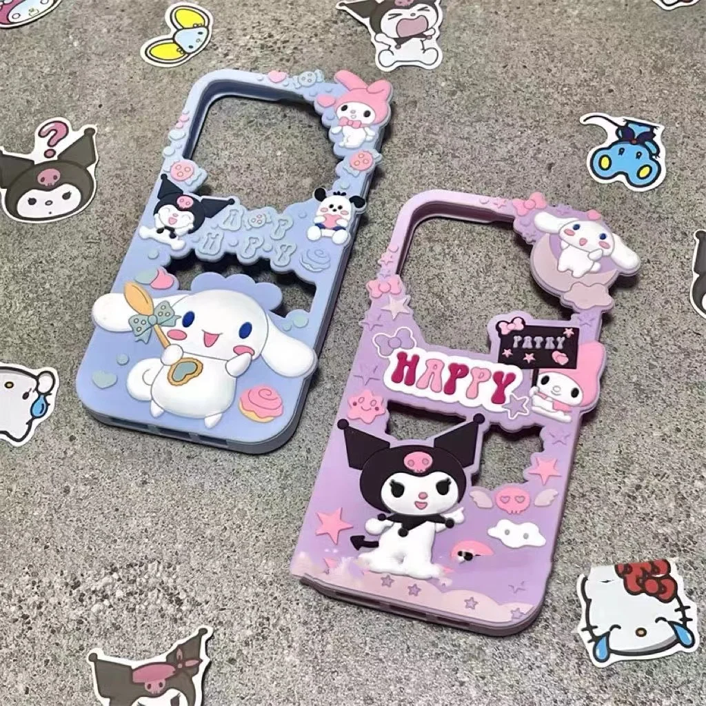 Anime Sanrio Phone Case for IPhone 14 13 12 11 Pro Max XR X XS 7 8 Cartoon Anti-vibration Cover Soft Silicone Shell Hollow Funda