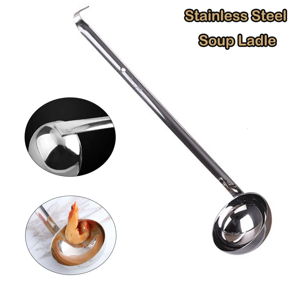 

Stainless Seel Soup Ladle Thickened Barbs Wall-Mounted Kitchen Special Tools Durable Kitchen Supplies Universal
