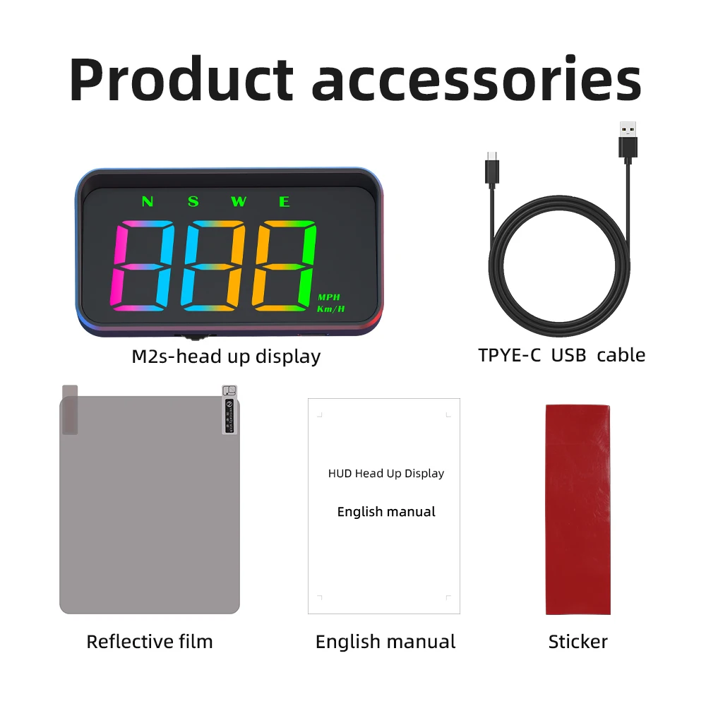 Car Head Up Display M2S HD GPS Speedometer Speed KMH MPH With Alarm HUD Projector For All Cars Auto Electronics Accessories