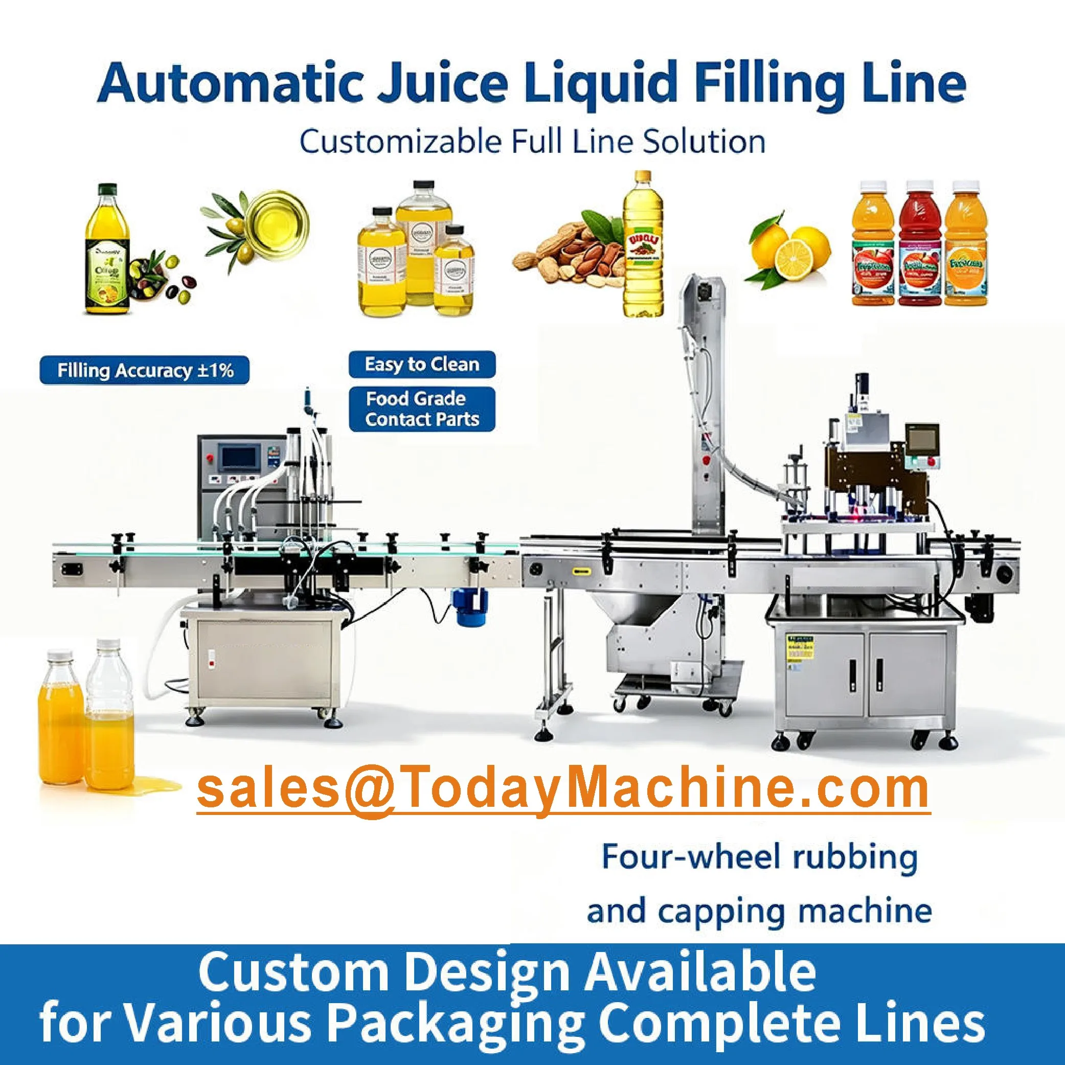 Capping Labeling Machine Pump PLC-controlled System for Liquid Products Food Cosmetic Chemical