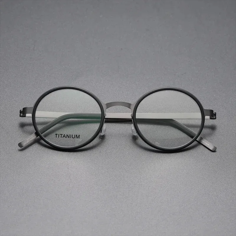 

Denmark Brand Lightweight Glasses Round Titanium Prescription Frame Men Women Vintage 9707 Circle Eyeglasses Frame Eyewear