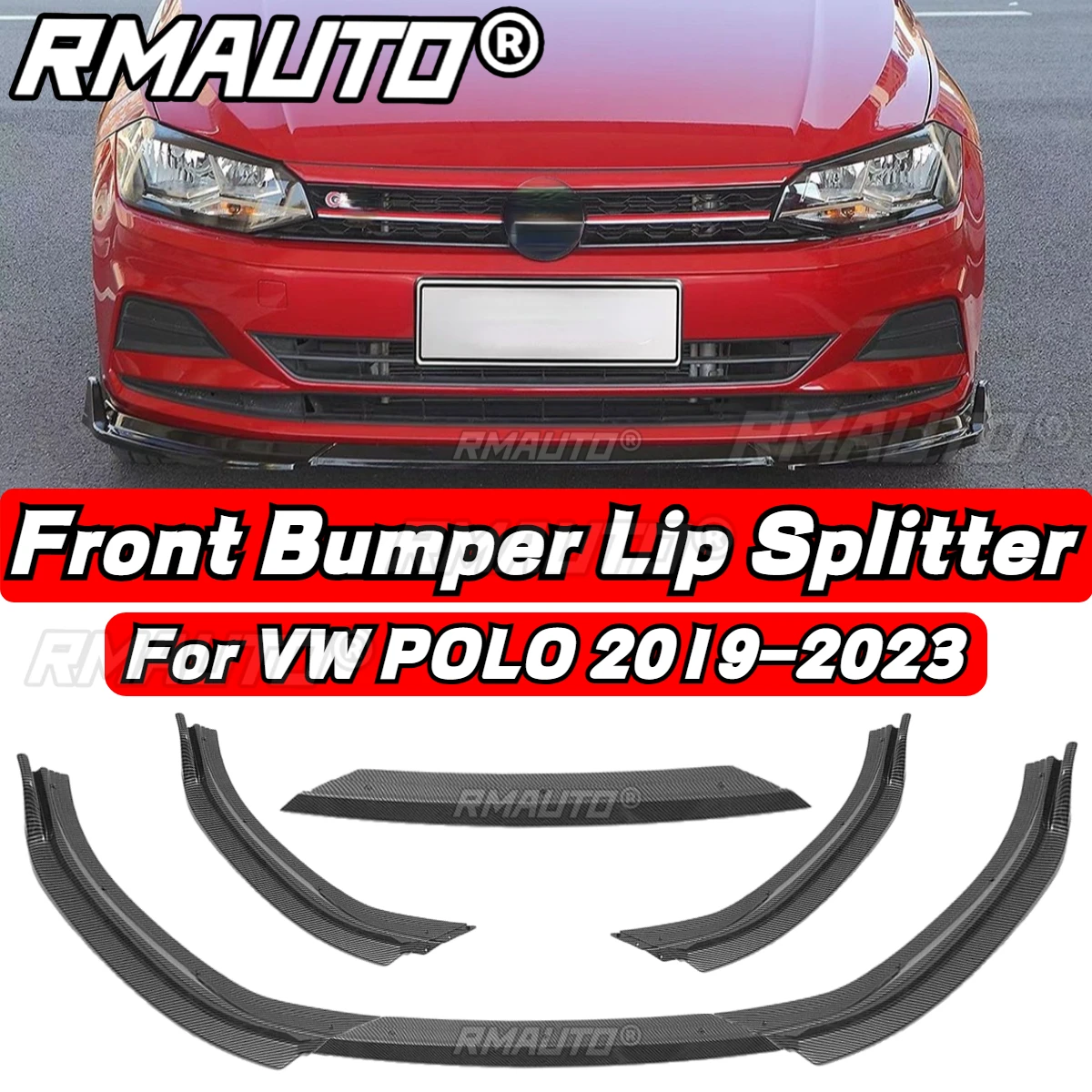 

POLO MK8 Lip Carbon Fiber Автомобильный передний бампер, диффузор, сплиттер, задний спойлер, комплект кузова для Volkswagen VW POLO MK6 MK7 MK8 2009-2023