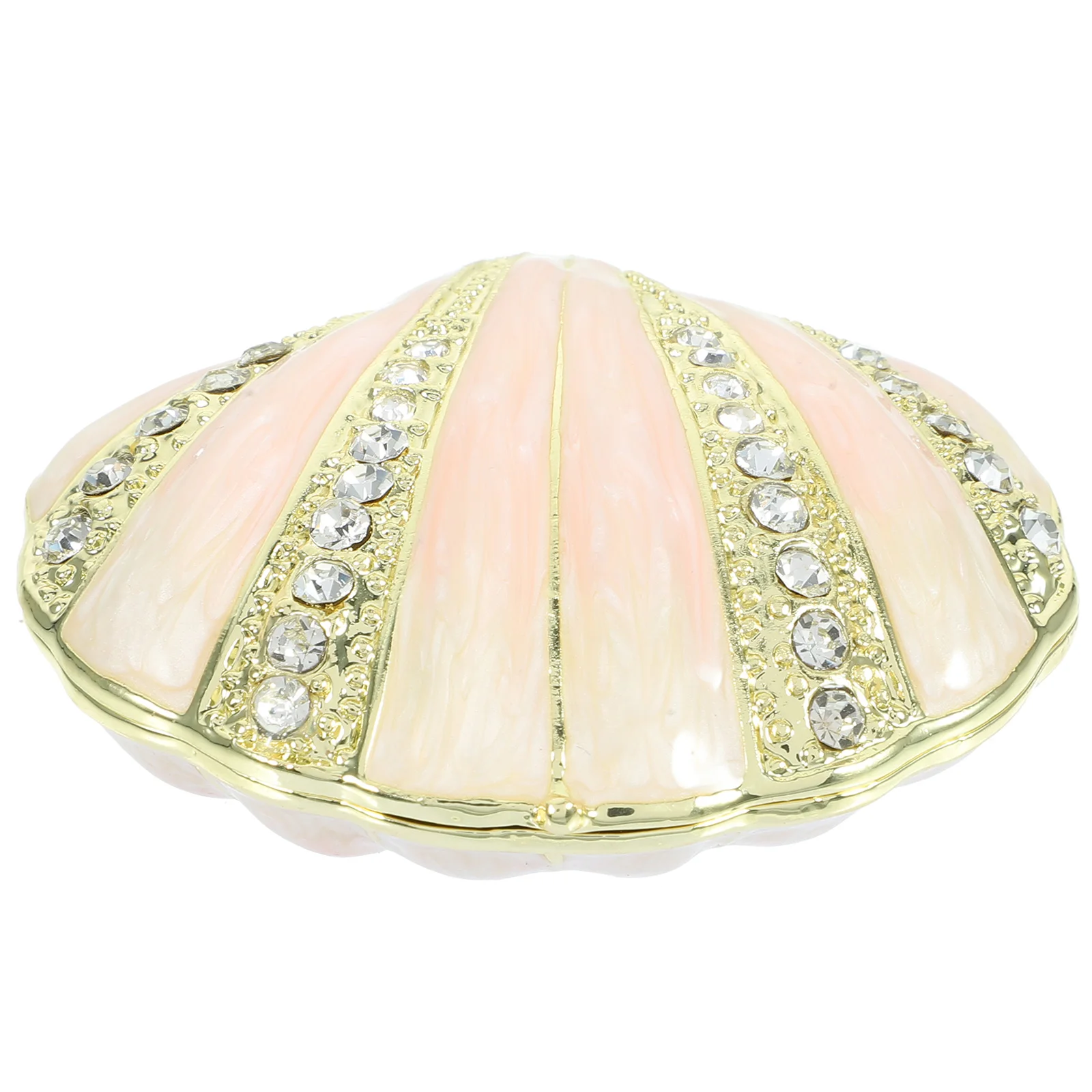 Shiny Shell Jewelry Zinc Alloy Rhinestone Surface Gift Box Bracelet Ring Necklace Earring Storage ganizer Decorative Case