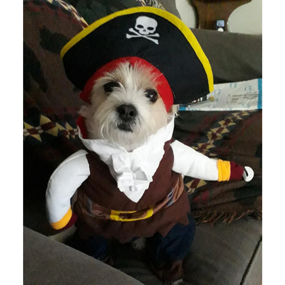 Puppy Novelty Clothes Funny Pet Cat Cosplay Pirate Costume For Small Medium Dogs Cats Halloween Creative Dog Pet Supplies Pug