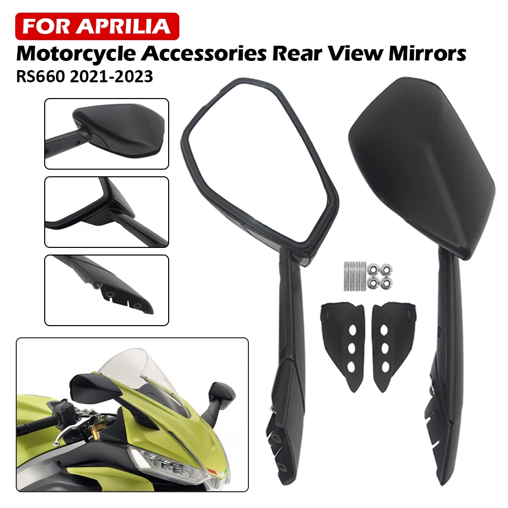

Black Rear View Rearview Mirrors FOR Aprilia RS660 2021 2022 2023 Motorcycle Accessories Rear View Mirrors