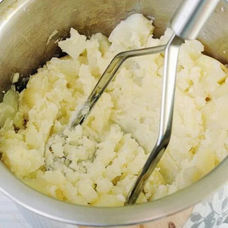 قطعة واحدة من أدوات المطبخ المصنوعة من الفولاذ المقاوم للصدأ، أداة هراسة البطاطس، أداة الطبخ، البطاطس المهروسة، الضغط المتموج، ملحقات المطبخ