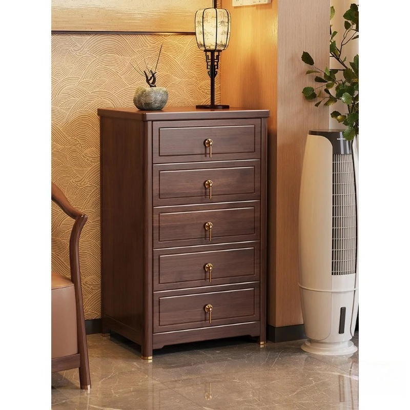 Solid wood bedside table, safe, integrated household small locker, smart safe with fingerprint and password