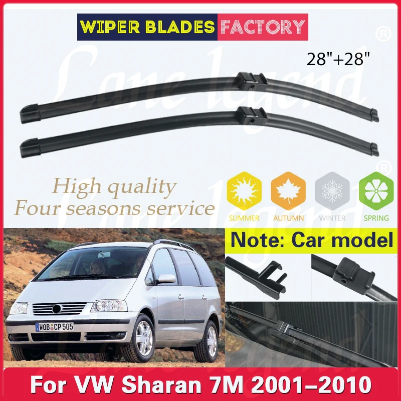 

Car Front Windshield Wipers For VW Sharan 7M 2001 - 2010 Wiper Blade Rubber 28"+28" Car Windscreen Car Accessories High Quality