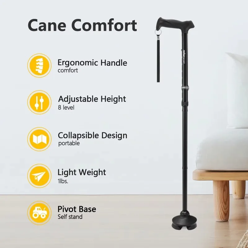 Aluminum Adjustable Folding Retractable Sword Cane for the Disabled with Excellent Price