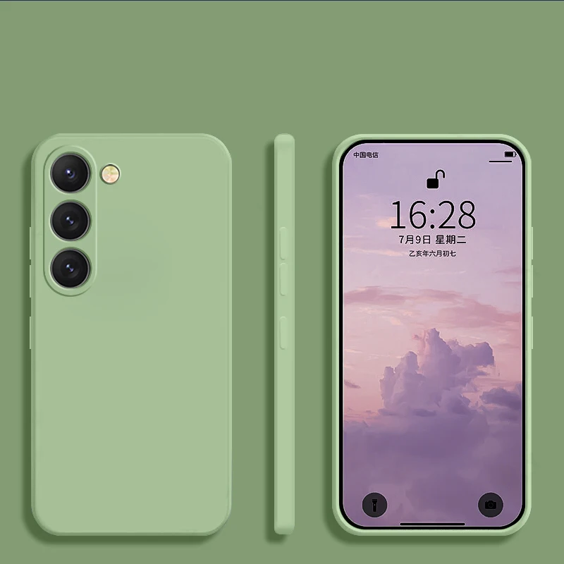S26 S25 Ultra Hülle Quadratische Flüssigsilikon-Handyhülle für Samsung Galaxy S26 S25 S24 S23 S22 Ultra Plus S26Ultra Hüllen Weiche Abdeckung