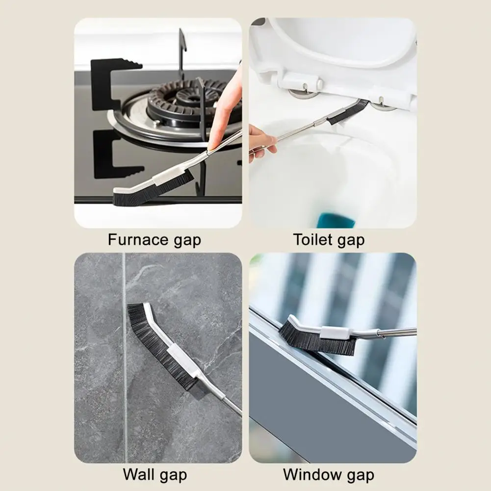 

Hard Bristle Crevice Cleaning Brush Long Slit Brush For Shower Tile Groove Window Track For Kitchen Bathroom Fan Window Rails