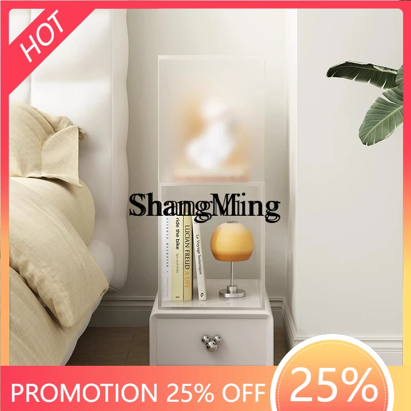 

SM bedside table solid wood storage narrow small high-end living room corner creative small side cabinet