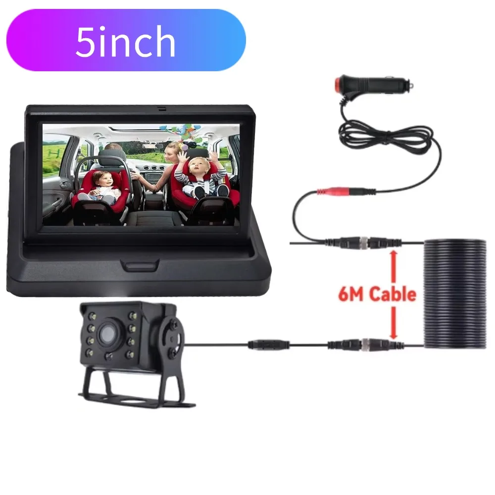Parkplatz Auto Rückansicht Kamera Breite Grad 4,3/5 Zoll TFT LCD Farbe Display Monitor Wasserdichte Nachtsicht Rückfahr Backup – Detail 4