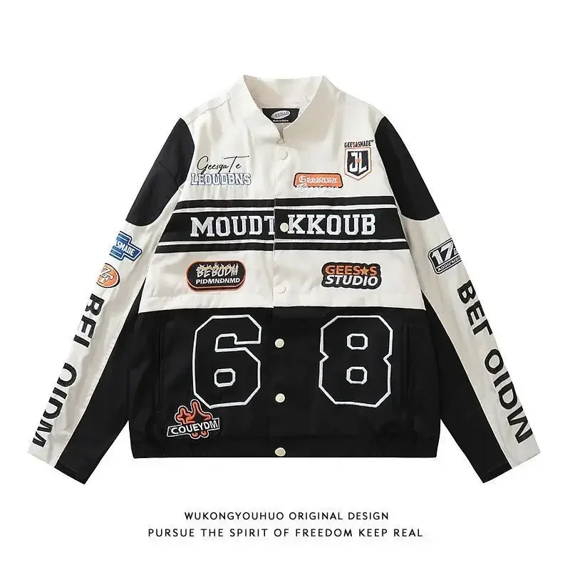 

Black Motorcycle Jacket Jackets Lovers Coat American Retro Women's Windbreaker Harajuku Clothing Coats Jackets for Women Goth