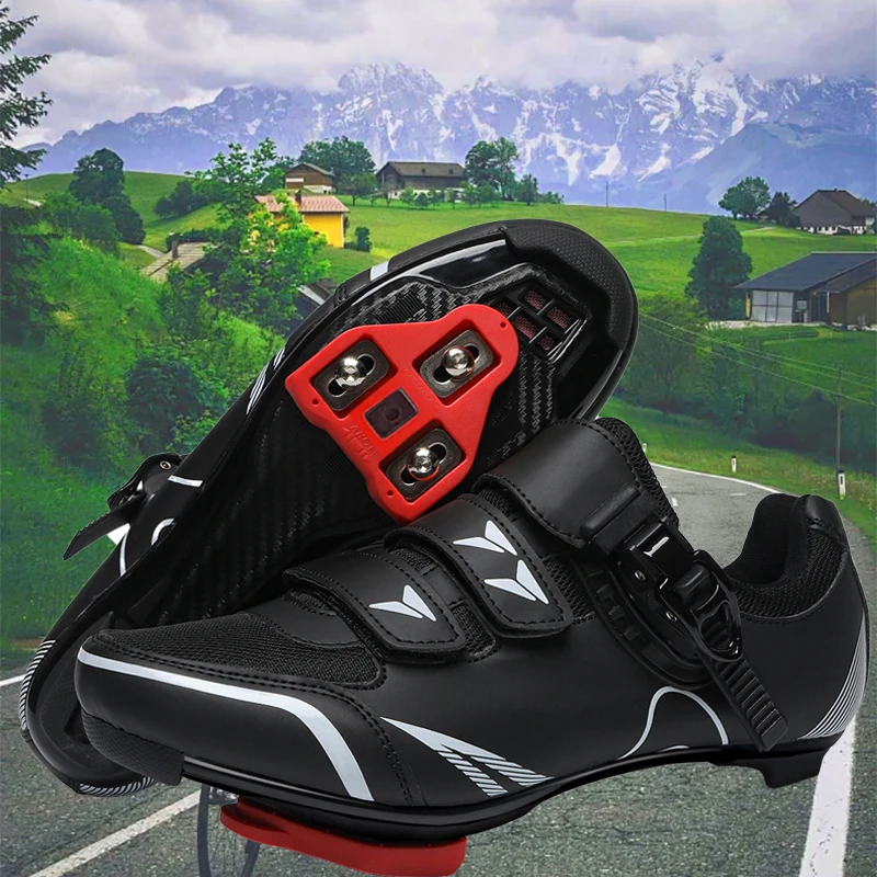 

Мужская обувь для шоссейного велоспорта, велосипедная обувь с плоской подошвой, велосипедная обувь для соревнований, велосипедная обувь с пряжкой