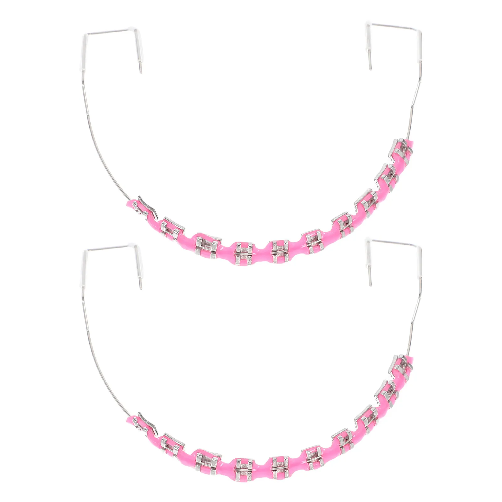 2Pcs Dental Braces Decoration Chain Stylish Comfortable Fit Easy Install Remove Portable Ligature Ties Bands
