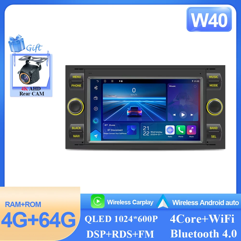 Android15 Autoradio Wifi Navi Voor Ford Mondeo S-max Focus C-MAX Galaxy Fiesta Transit Fusion Connect Kuga multimedia GPS BT WIFI