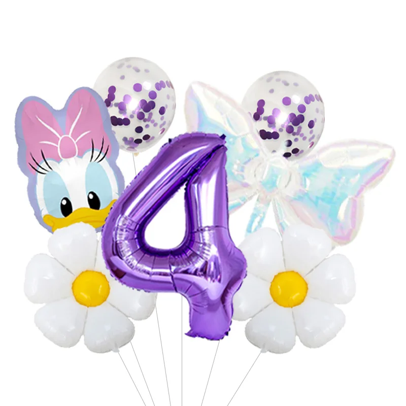 Cartoon Mouse Daisy Aluminum Foil Balloons Set Number Birthday  for Girls Birthday Party Baby Shower Decorations Gifts view 5